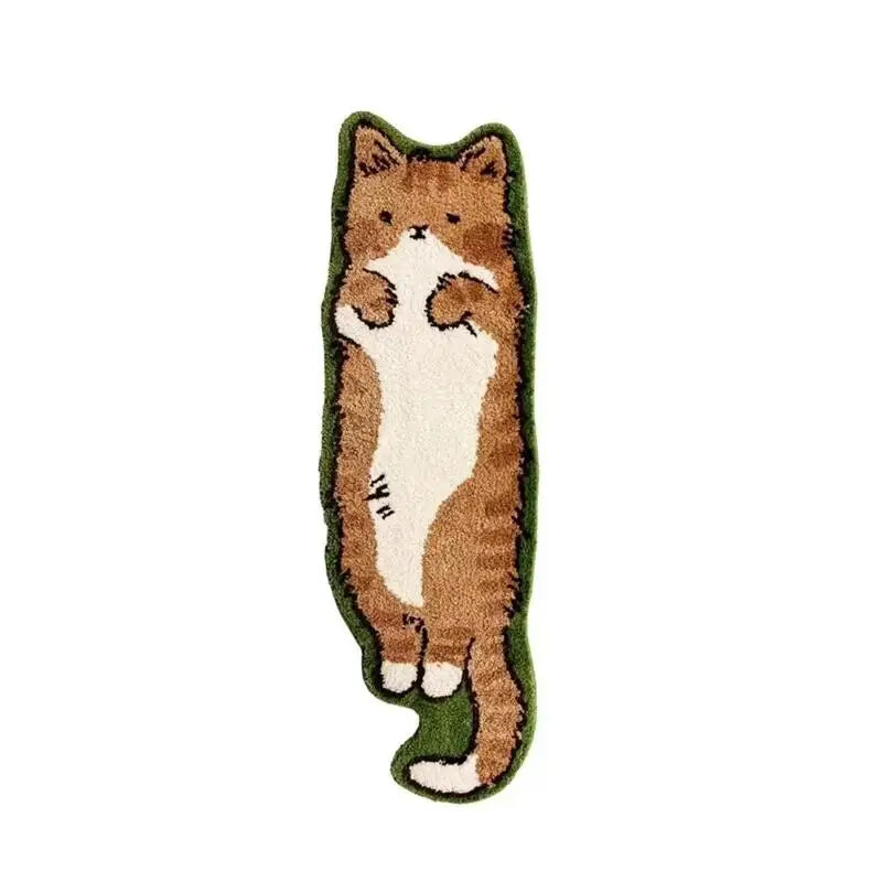 Non-Slip Long Floor Mat – Nordic Cartoon Cute Cat Rug for Kitchen, Hallway & Entryway