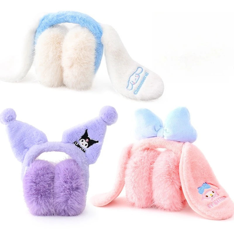 Sanrio cute plush kids earmuffs – warm foldable winter ear covers