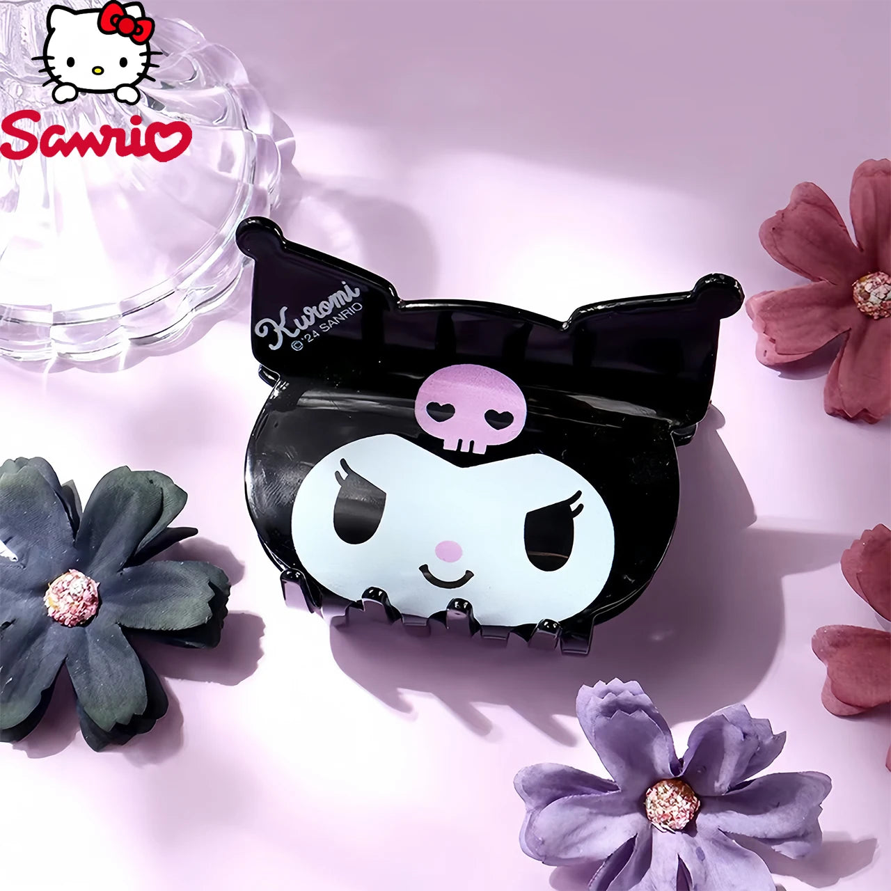 Sanrio Cute Nylon Hair Clip – Pink Cartoon Animal Hair Claw for Girls & Women