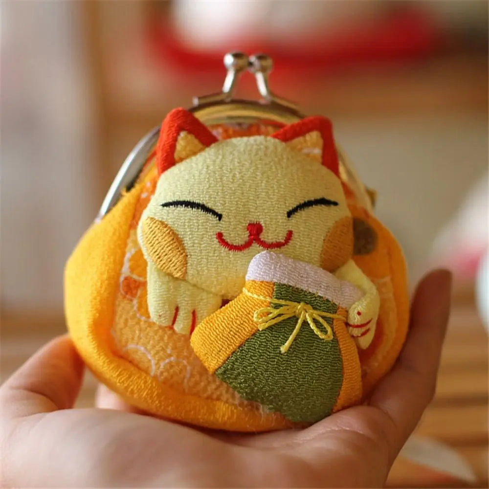 Japanese Maneki Neko coin purse cute lucky cat mini wallet