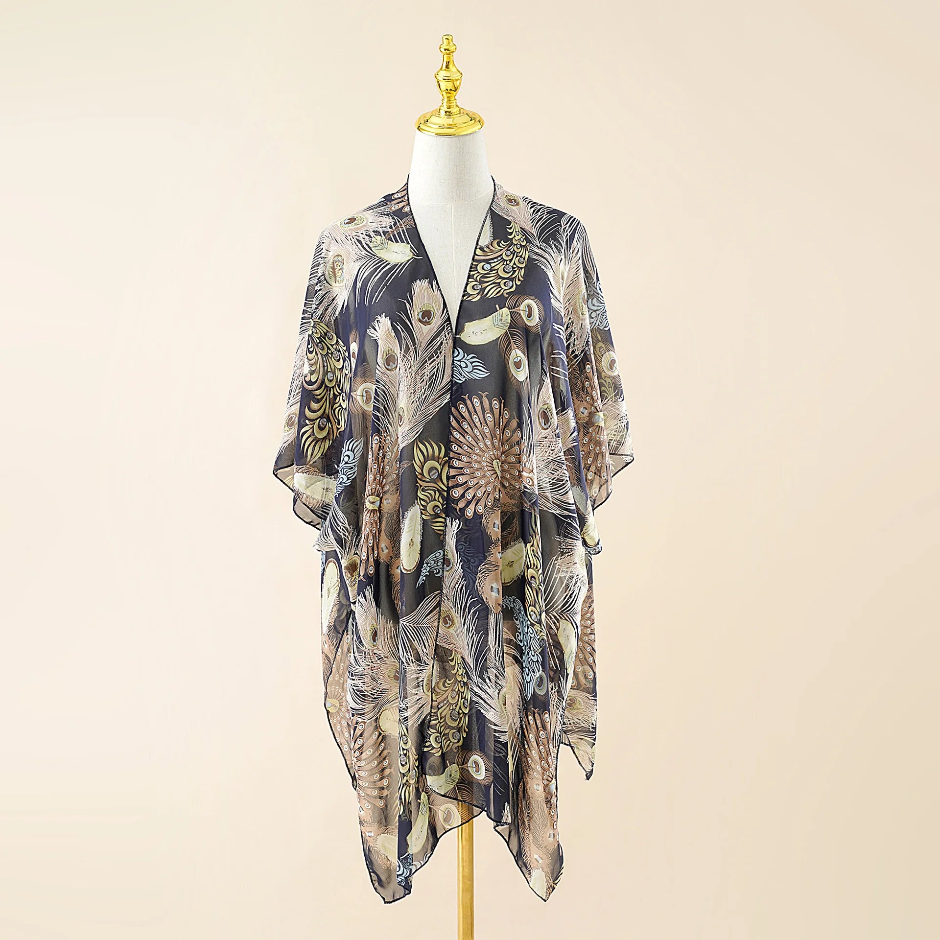 Floral bikini coverup lightweight chiffon resort wear