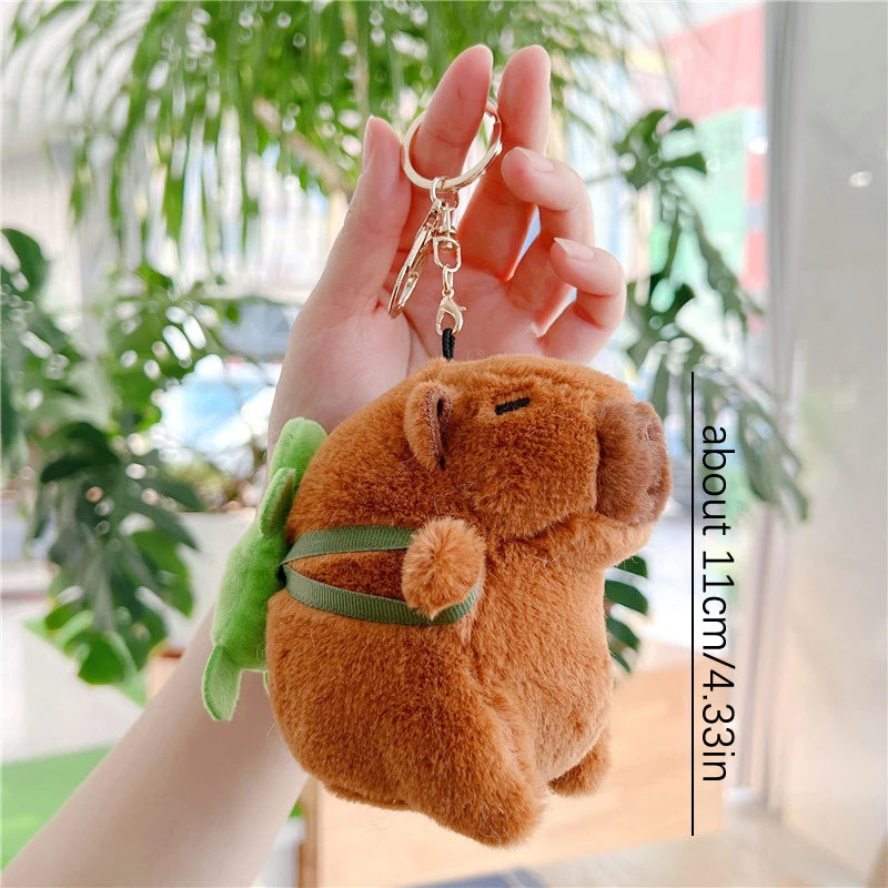 Cute capybara plush keychain kawaii animal bag charm soft key ring