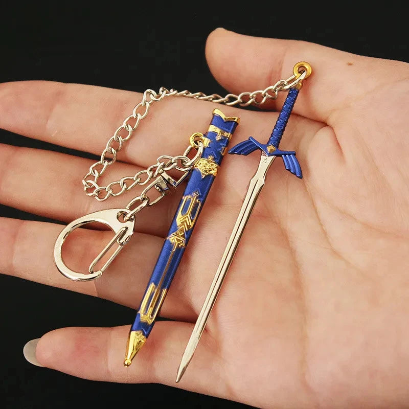 Fantasy Sword Keychain – Openable Alloy Mini Sword Pendant & Cosplay Accessory