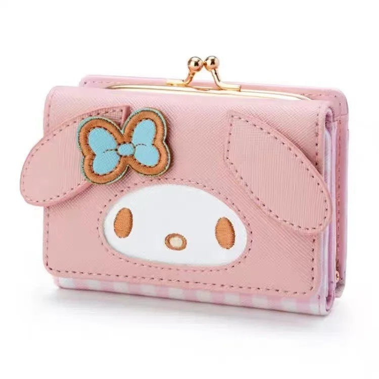 Hello Kitty Wallet – Kawaii Sanrio PU Leather Folding Card Holder | Cute Cinnamoroll, My Melody & Kuromi Casual Fashion Bag