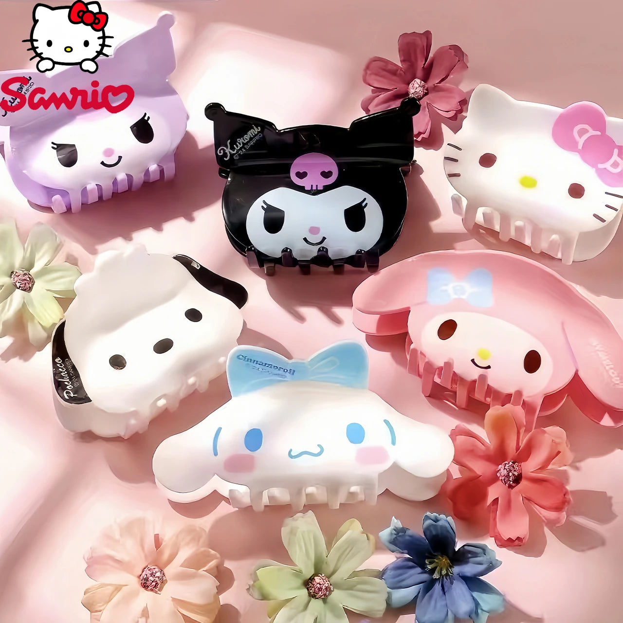 Sanrio cute pink nylon hair clip kawaii accessory
