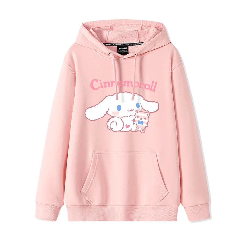 Cinnamoroll oversized hooded sweater for women in kawaii Harajuku Japanese streetwear style