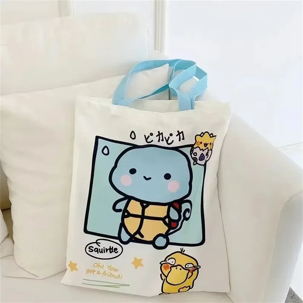 Squirtle Pokémon canvas shopping bag reusable eco-friendly tote
