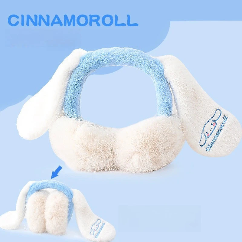Kawaii Sanrio cartoon earmuffs for boys and girls in soft plush