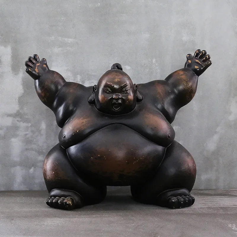 Japanese Sumo Figurine Resin Sculpture Home Décor