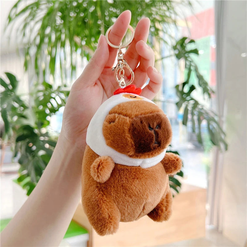 Cute Capybara Plush Keychain – Kawaii Soft Animal Key Ring Charm for Bags, Backpacks & Gifts