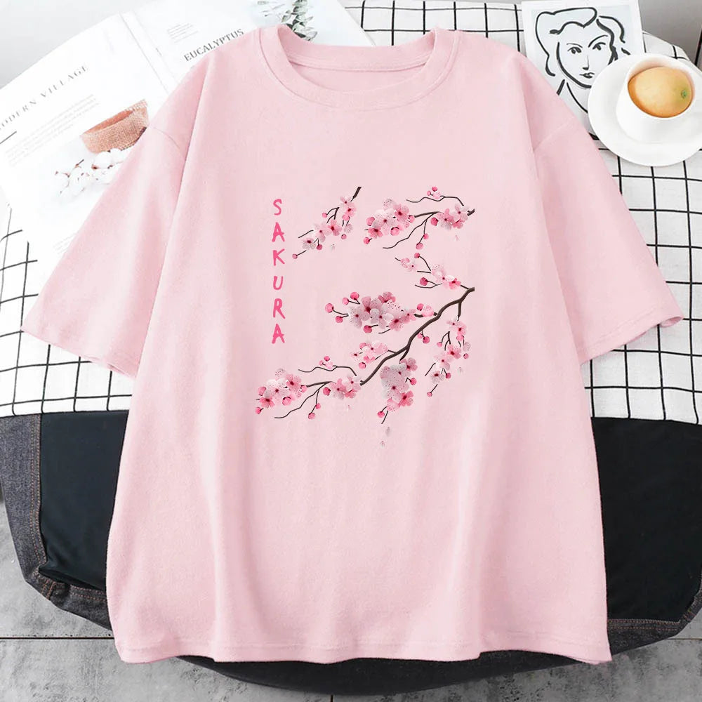 Sakura cherry blossom women’s t-shirt Japanese spring graphic tee