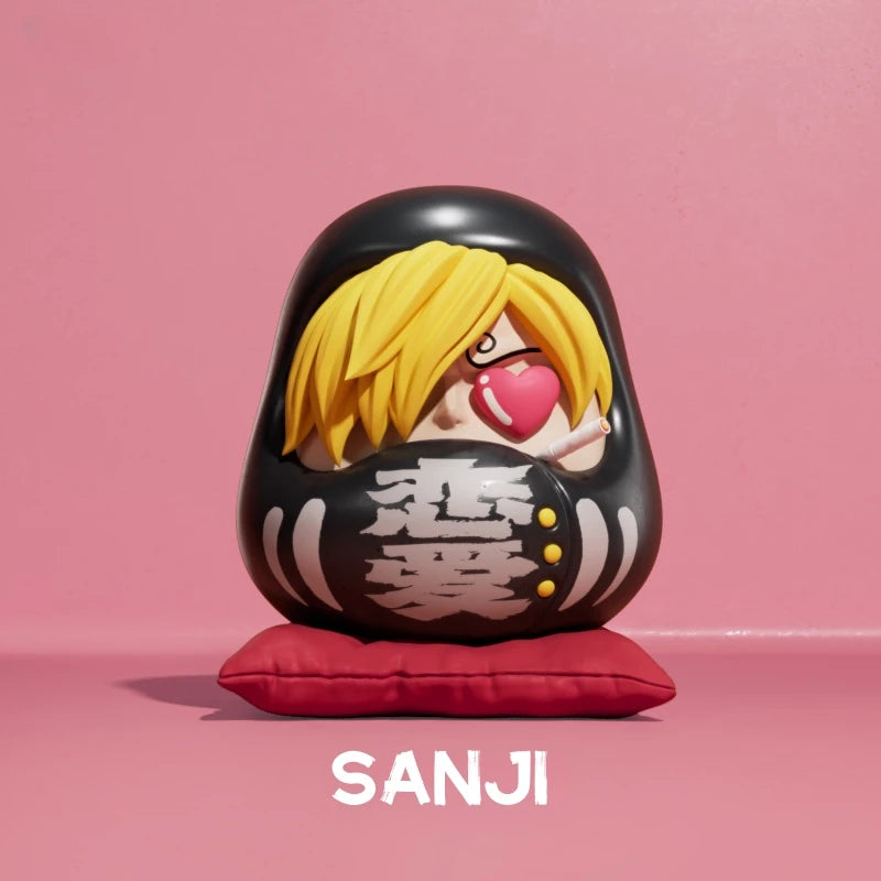 6cm Chibi One Piece Daruma Figures – Nika Luffy, Zoro, Sanji, Nami | Q-Version Anime PVC Model Toys, Cute Car Ornaments & Collectibles