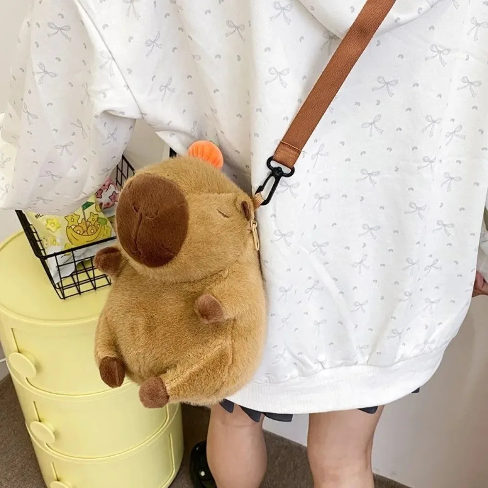 Capybara Plush Backpack – Kawaii Fashion Stuffed Animal Bag Plushie Doll