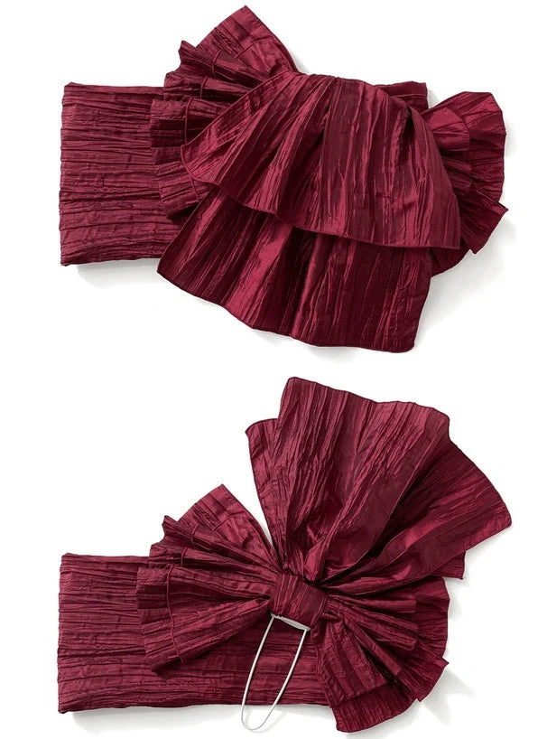 Japanese Kimono Obi Belt | Solid Pleated Bow Tie | Women Yukata Geisha Waist Belt for Party, Dressing & Cosplay
